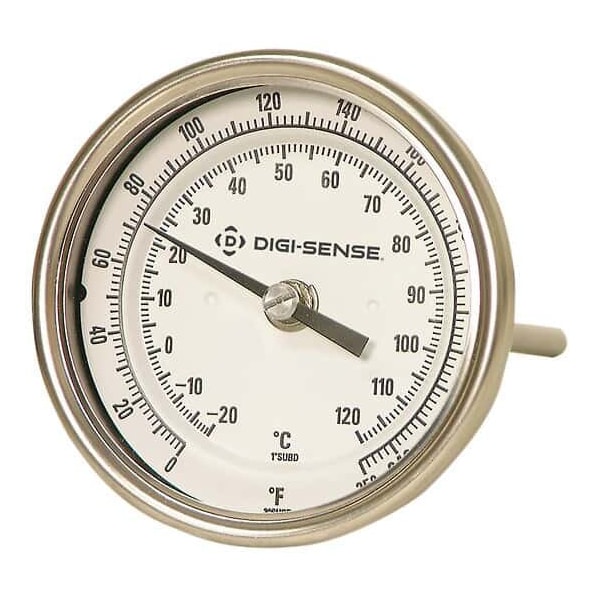 Back-Con Bimetal Thermometer, Dial 3",